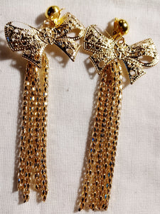 Clip on bow and chain earrings Kargo Fresh