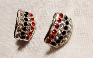Clip on chunky Rhinestone Cluster  Stud Earrings silver Kargo Fresh