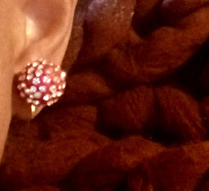 Clip on chunky Rhinestone Cluster  Stud Earrings silver Kargo Fresh
