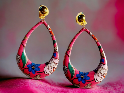 Clip on metal boho floral hoops Kargo Fresh