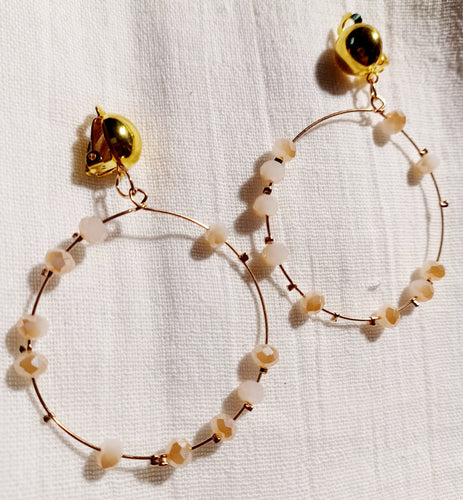 Clip on minimalist crystal hoops Kargo Fresh