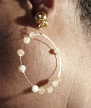 Load image into Gallery viewer, Clip on minimalist crystal hoops Kargo Fresh
