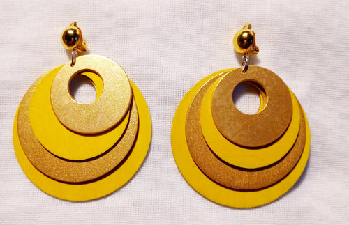 Clip on multi layer wooden hoop earrings Kargo Fresh