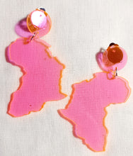Load image into Gallery viewer, Clip on neon africa wooden earrings Kargo Fresh
