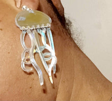 Load image into Gallery viewer, Clip on pop art acrylic jellyfish earrings Kargo Fresh
