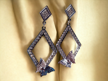Load image into Gallery viewer, Clip on rhinestone butterfly hoops Kargo Fresh
