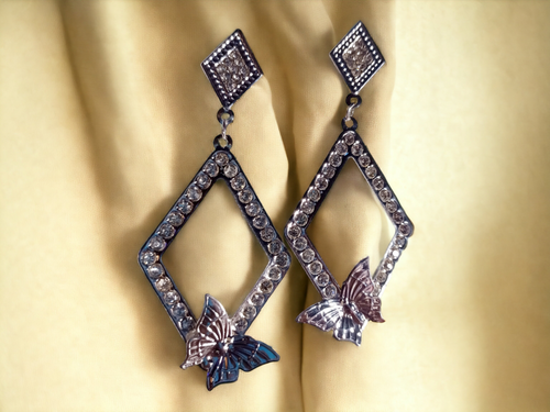 Clip on rhinestone butterfly hoops Kargo Fresh