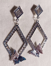Load image into Gallery viewer, Clip on rhinestone butterfly hoops Kargo Fresh
