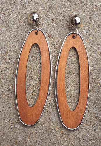 Clip on wooden Handmade Earrings Kargo Fresh