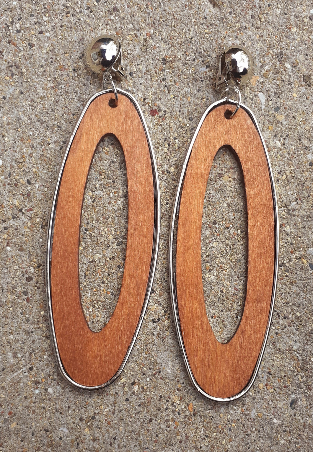 Clip on wooden Handmade Earrings Kargo Fresh