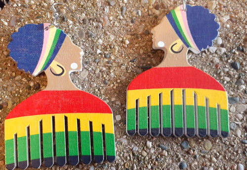 Colorful Afrocentric Afro Pick Earrings Kargo Fresh