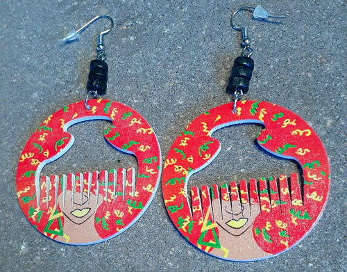 Colorful Afrocentric Afro Pick Earrings Kargo Fresh