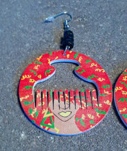 Load image into Gallery viewer, Colorful Afrocentric Afro Pick Earrings Kargo Fresh
