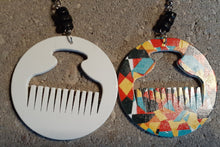 Load image into Gallery viewer, Colorful Afrocentric Afro Pick Earrings Kargo Fresh
