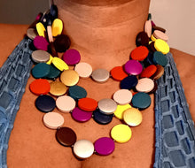 Load image into Gallery viewer, Colorful Wooden necklace and earrings set Kargo Fresh

