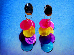 Colorful abalone shell clip on earrings Kargo Fresh