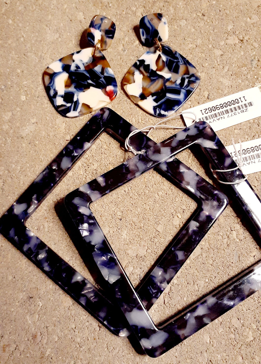 Confetti Lucite Square Bangles and Earrings Set Kargo Fresh