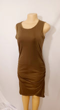 Load image into Gallery viewer, Cotton knit Ruched Side Midi Dress Large Kargo Fresh
