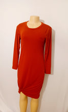 Load image into Gallery viewer, Cotton knit Ruched Side Midi Dress Small Kargo Fresh
