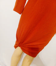 Load image into Gallery viewer, Cotton knit Ruched Side Midi Dress Small Kargo Fresh
