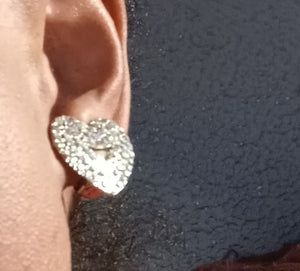 Crystal Heart Stud Clip On Earrings Kargo Fresh