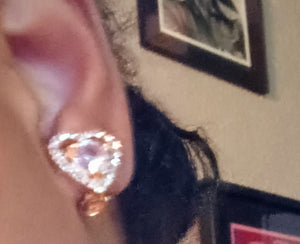Crystal Heart Stud Clip On Earrings Kargo Fresh