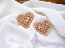 Load image into Gallery viewer, Crystal Heart Stud Clip On Earrings Kargo Fresh
