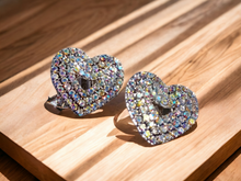 Load image into Gallery viewer, Crystal Heart Stud Clip On Earrings Kargo Fresh
