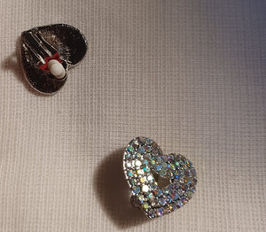 Crystal Heart Stud Clip On Earrings Kargo Fresh