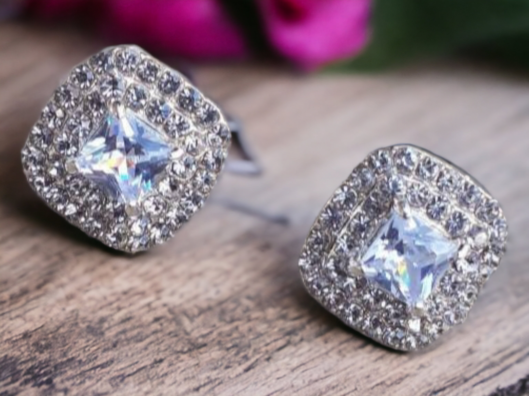 Crystal Stud Clip On Earrings small Kargo Fresh