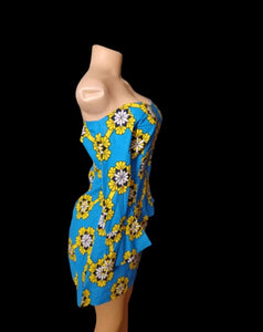 Custom retro print off the shoulder dress Kargo Fresh