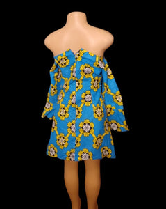 Custom retro print off the shoulder dress Kargo Fresh