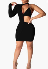 Load image into Gallery viewer, Cute Black Mini Cocktail Dress Large Kargo Fresh
