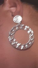 Load image into Gallery viewer, Designer Inspired Chain and Medallion Hoop Earrings Kargo Fresh
