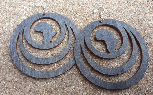 Distressed Wood Africa Earrings Kargo Fresh