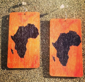 Distressed Wood Wooden Africa Earrings Kargo Fresh