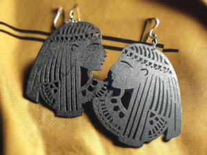 Egyptian Queen Design Wooden  Earrings Kargo Fresh