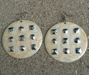 Enameled Hammered Disc Dangle Earrings Kargo Fresh