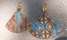 Load image into Gallery viewer, Extra Large Abstract handpainted Mudcloth print Wooden Earrings Kargo Fresh
