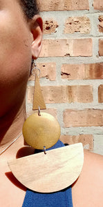 Extra Large Abstract handpainted Wooden Earrings Kargo Fresh