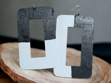 Load image into Gallery viewer, Extra Large Abstract handpainted Wooden Earrings Kargo Fresh
