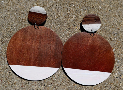 Extra Large Abstract handpainted Wooden Earrings Kargo Fresh