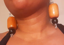 Load image into Gallery viewer, Extra Large Chunky Handmade Wood  Earrings (4 inch) Kargo Fresh
