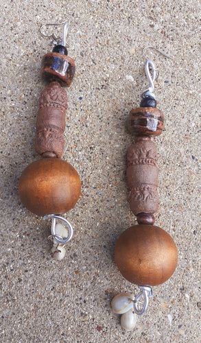 Extra Large Chunky Handmade Wood  Earrings (5 inch) Kargo Fresh