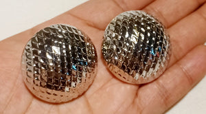 Extra Large Chunky Silver  Metal Half Ball Earrings Kargo Fresh