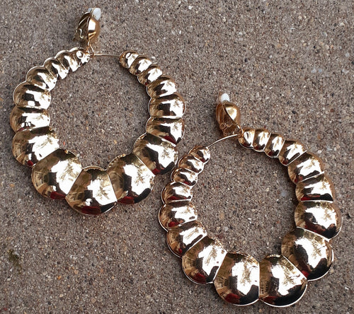 Extra Large Clip on Bamboo Hoop Earrings Kargo Fresh