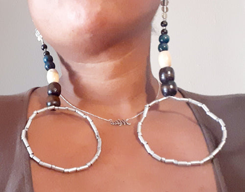 Extra Large Ghana Charm Hoop Earrings (9 inch) Kargo Fresh