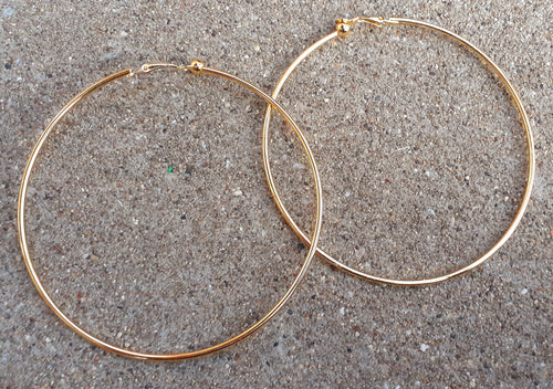 Extra Large Gold Metal Clip On Hoop Earrings Kargo Fresh