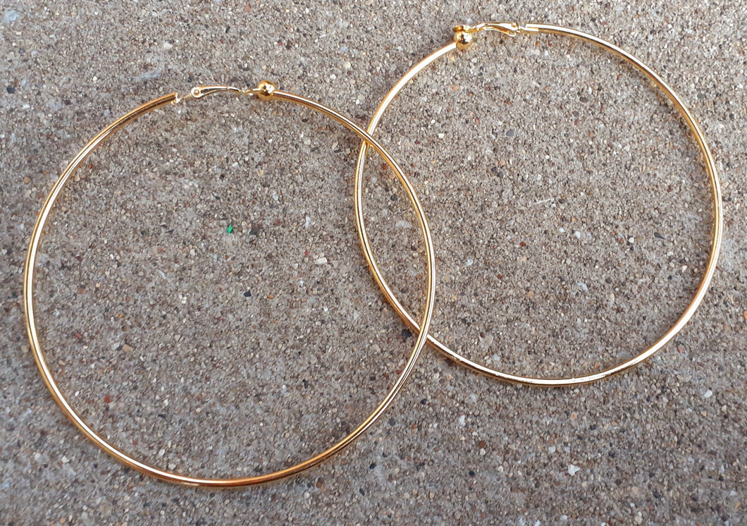 Extra Large Gold Metal Clip On Hoop Earrings Kargo Fresh