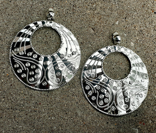 Extra Large  Hammered Hoop Earrings Kargo Fresh